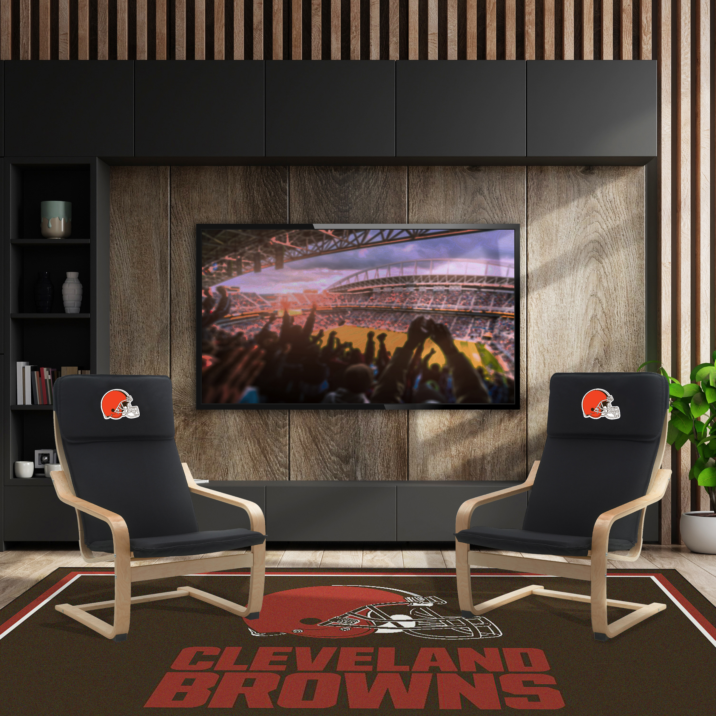 cleveland browns embroidered birch bentwood accent chair