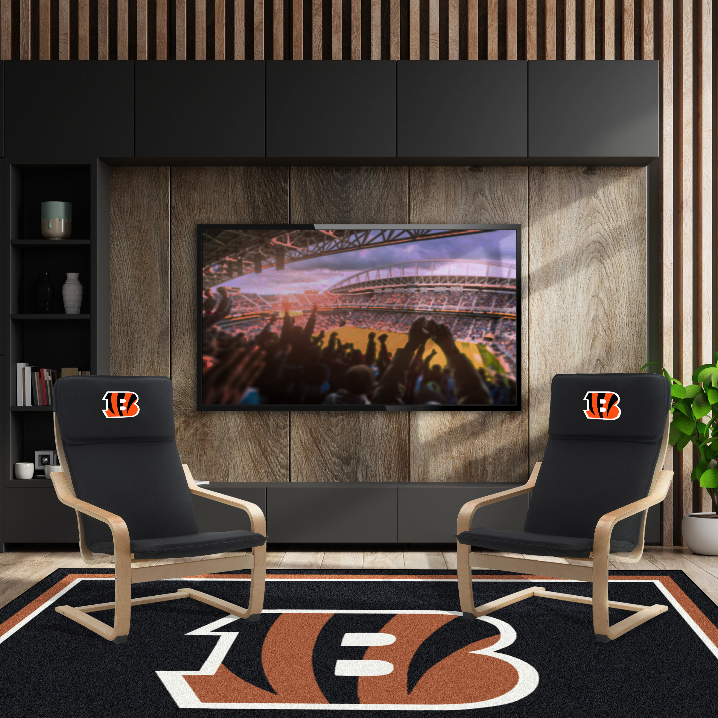 cincinnati bengals embroidered birch bentwood accent chair