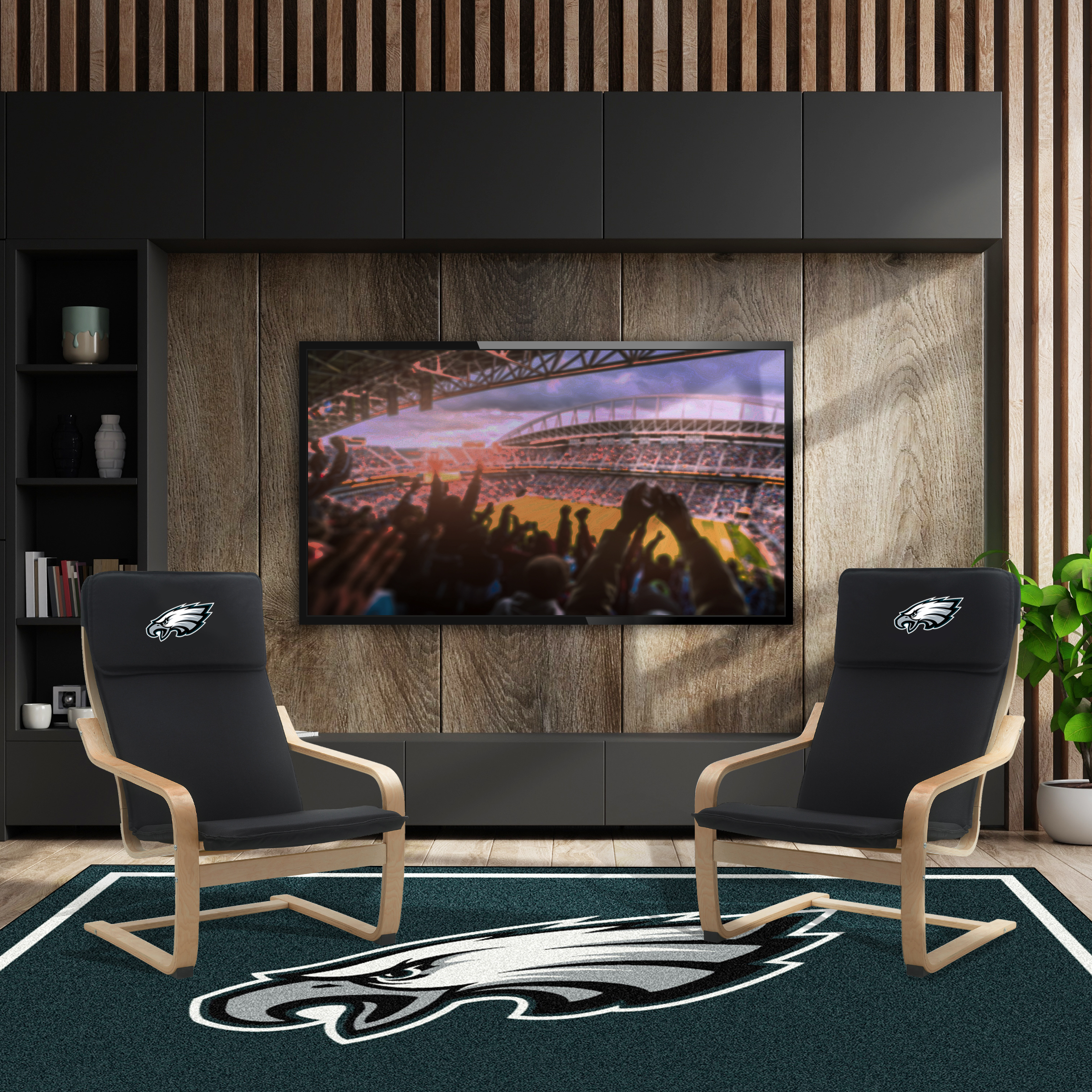 philadelphia eagles embroidered birch bentwood accent chair