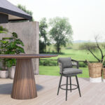 37-Inch Gray Metal Swivel Outdoor Bar Stool with Footrest 11 37-Inch Gray Metal Swivel Outdoor Bar Stool with Footrest