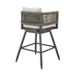 35-Inch Light Gray Metal Swivel Outdoor Bar Stool with Footrest 13 35-Inch Light Gray Metal Swivel Outdoor Bar Stool with Footrest