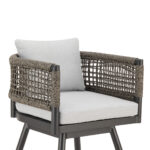35-Inch Light Gray Metal Swivel Outdoor Bar Stool with Footrest 17 35-Inch Light Gray Metal Swivel Outdoor Bar Stool with Footrest