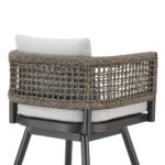 35-Inch Light Gray Metal Swivel Outdoor Bar Stool with Footrest 16 35-Inch Light Gray Metal Swivel Outdoor Bar Stool with Footrest