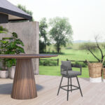 34-Inch Dark Gray Swivel Outdoor Bar Stool with Footrest 11 34-Inch Dark Gray Swivel Outdoor Bar Stool with Footrest