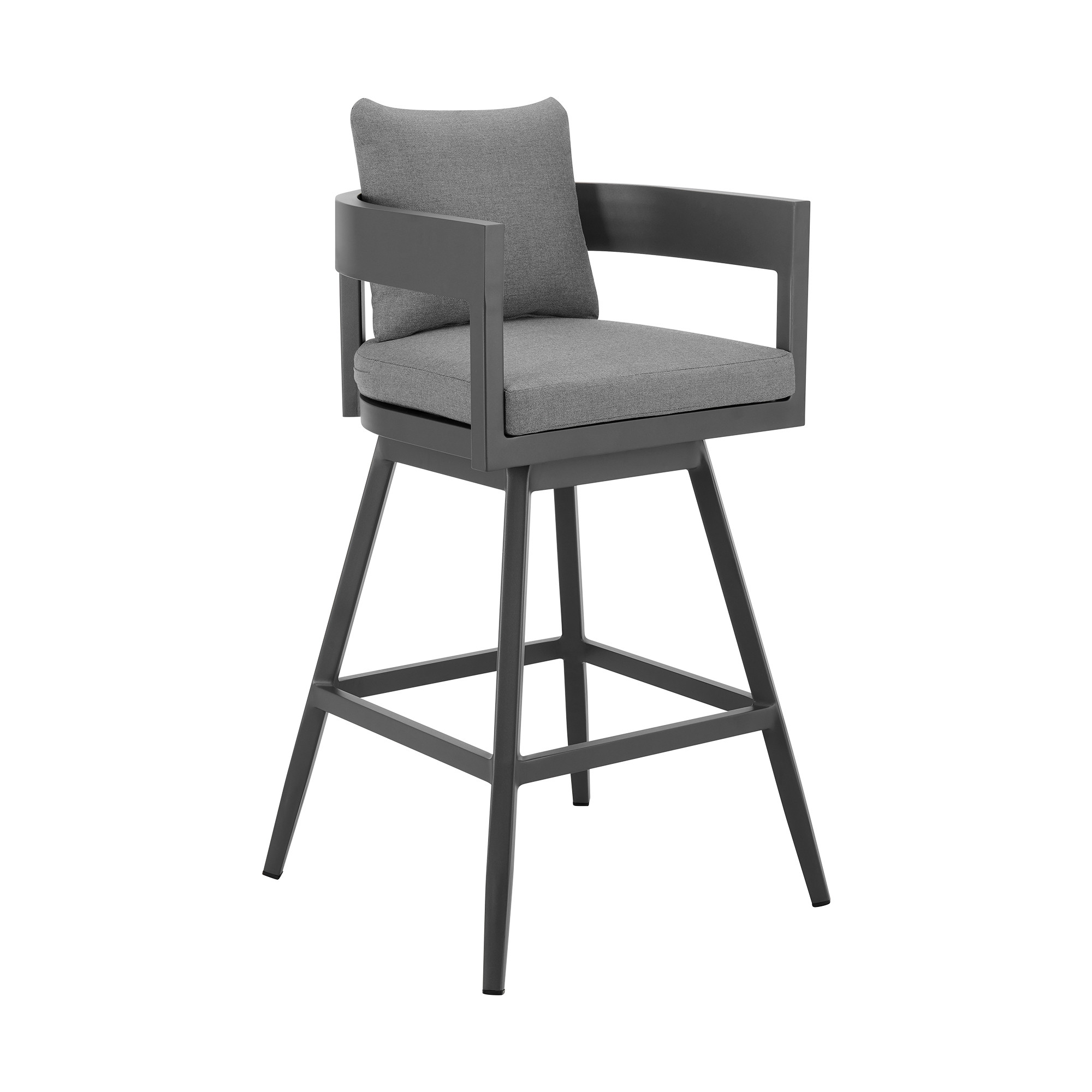 34-Inch Dark Gray Swivel Outdoor Bar Stool with Footrest 10 34-Inch Dark Gray Swivel Outdoor Bar Stool with Footrest