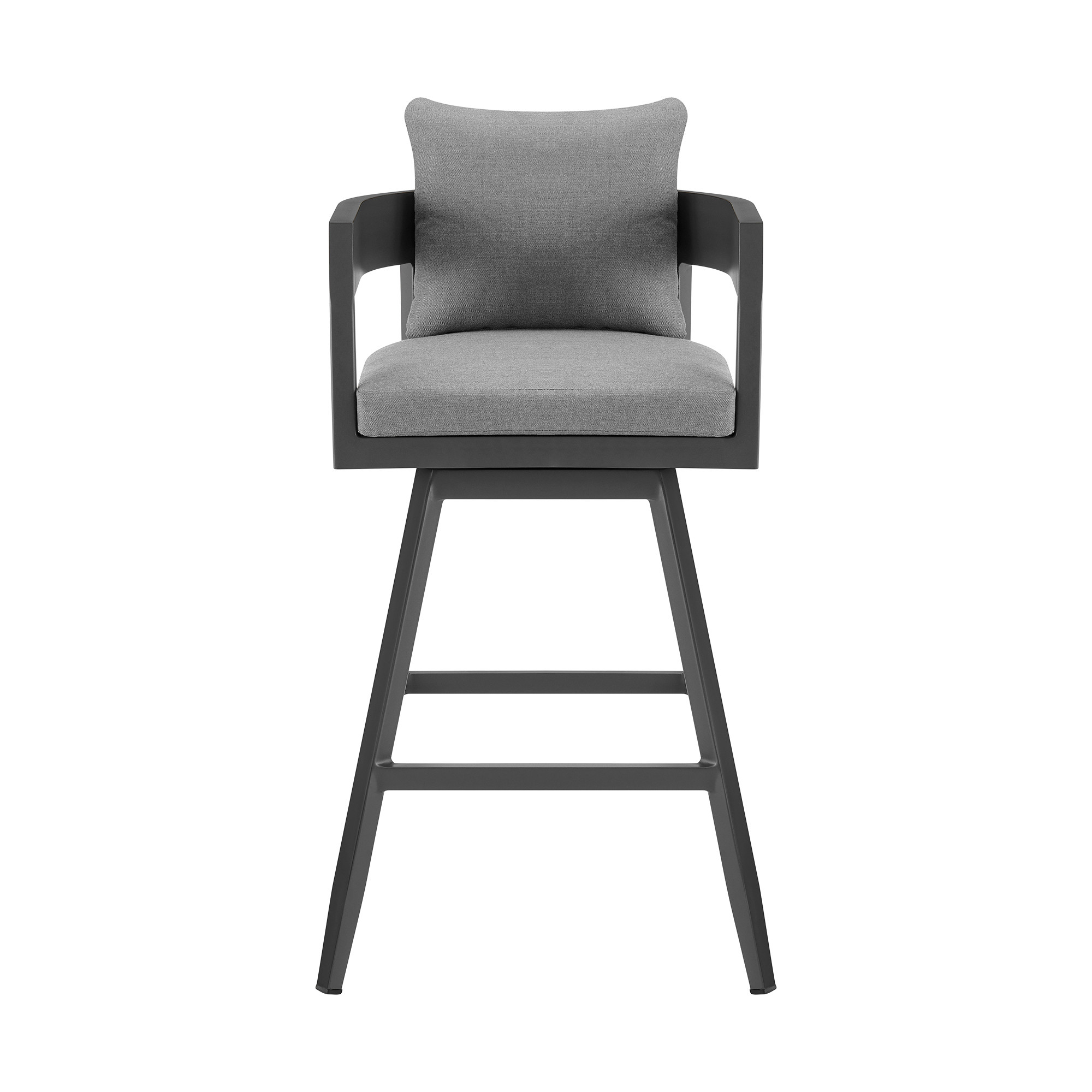 34-Inch Dark Gray Swivel Outdoor Bar Stool with Footrest 12 34-Inch Dark Gray Swivel Outdoor Bar Stool with Footrest