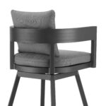 34-Inch Dark Gray Swivel Outdoor Bar Stool with Footrest 17 34-Inch Dark Gray Swivel Outdoor Bar Stool with Footrest