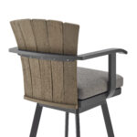44-Inch Charcoal Swivel Outdoor Bar Stool with Footrest