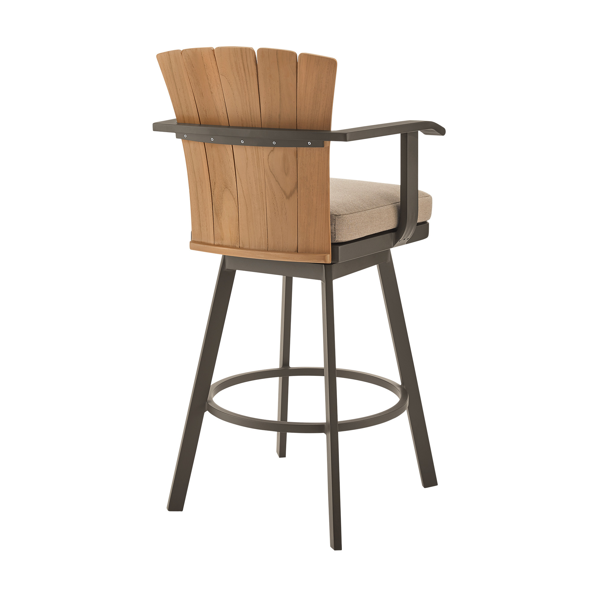 44-Inch Brown Metal Swivel Bar Stool with Footrest 13 44-Inch Brown Metal Swivel Bar Stool with Footrest