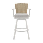 44-Inch Gray Metal Swivel Bar Stool with Footrest