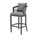 40-Inch Gray Metal Outdoor Bar Stool with Footrest 15 40-Inch Gray Metal Outdoor Bar Stool with Footrest
