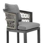 40-Inch Gray Metal Outdoor Bar Stool with Footrest 17 40-Inch Gray Metal Outdoor Bar Stool with Footrest