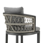 40-Inch Gray Metal Outdoor Bar Stool with Footrest 16 40-Inch Gray Metal Outdoor Bar Stool with Footrest