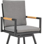 48-Inch Dark Gray Swivel Outdoor Bar Stool with Footrest 17 48-Inch Dark Gray Swivel Outdoor Bar Stool with Footrest
