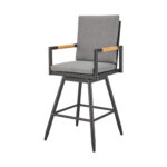 48-Inch Dark Gray Swivel Outdoor Bar Stool with Footrest 14 48-Inch Dark Gray Swivel Outdoor Bar Stool with Footrest
