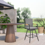 48-Inch Dark Gray Swivel Outdoor Bar Stool with Footrest 11 48-Inch Dark Gray Swivel Outdoor Bar Stool with Footrest