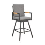 48-Inch Dark Gray Swivel Outdoor Bar Stool with Footrest 10 48-Inch Dark Gray Swivel Outdoor Bar Stool with Footrest