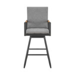 48-Inch Dark Gray Swivel Outdoor Bar Stool with Footrest 12 48-Inch Dark Gray Swivel Outdoor Bar Stool with Footrest