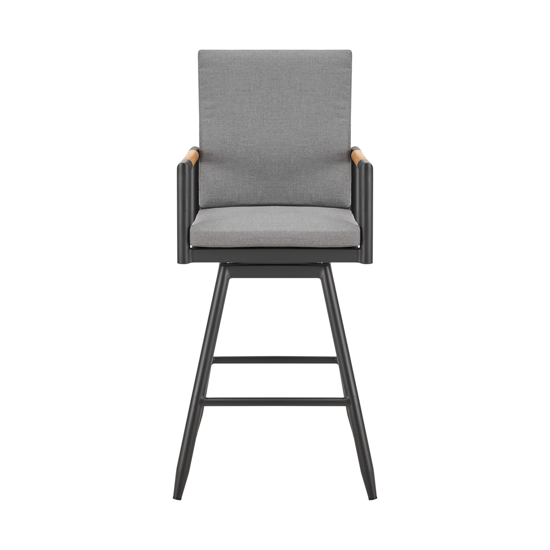 48-Inch Dark Gray Swivel Outdoor Bar Stool with Footrest 3 48-Inch Dark Gray Swivel Outdoor Bar Stool with Footrest - Image 3