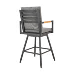 48-Inch Dark Gray Swivel Outdoor Bar Stool with Footrest 13 48-Inch Dark Gray Swivel Outdoor Bar Stool with Footrest