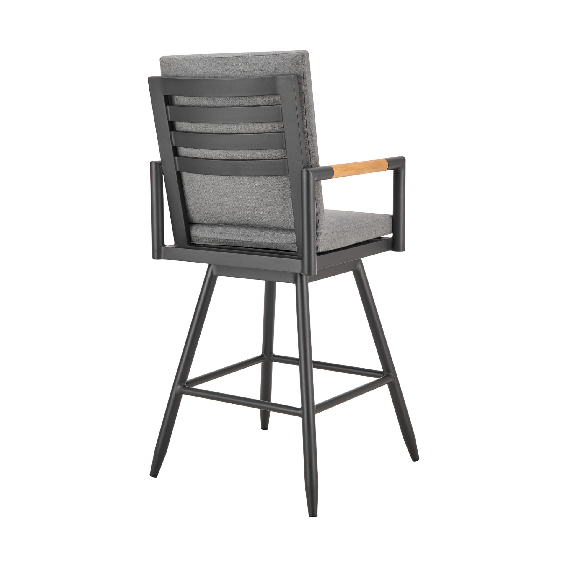 48-Inch Dark Gray Swivel Outdoor Bar Stool with Footrest 4 48-Inch Dark Gray Swivel Outdoor Bar Stool with Footrest - Image 4