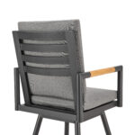 48-Inch Dark Gray Swivel Outdoor Bar Stool with Footrest 16 48-Inch Dark Gray Swivel Outdoor Bar Stool with Footrest