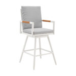 48-Inch Light Gray Metal Swivel Bar Stool with Footrest 10 48-Inch Light Gray Metal Swivel Bar Stool with Footrest
