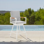 48-Inch Light Gray Metal Swivel Bar Stool with Footrest 18 48-Inch Light Gray Metal Swivel Bar Stool with Footrest