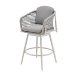44" Light Gray Swivel Outdoor Bar Stool with Footrest 15 44" Light Gray Swivel Outdoor Bar Stool with Footrest