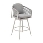 44" Light Gray Swivel Outdoor Bar Stool with Footrest 10 44" Light Gray Swivel Outdoor Bar Stool with Footrest
