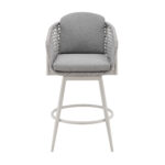 44" Light Gray Swivel Outdoor Bar Stool with Footrest 12 44" Light Gray Swivel Outdoor Bar Stool with Footrest