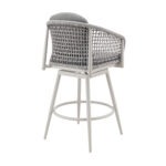 44" Light Gray Swivel Outdoor Bar Stool with Footrest 13 44" Light Gray Swivel Outdoor Bar Stool with Footrest