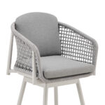 44" Light Gray Swivel Outdoor Bar Stool with Footrest 16 44" Light Gray Swivel Outdoor Bar Stool with Footrest