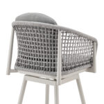 44" Light Gray Swivel Outdoor Bar Stool with Footrest 17 44" Light Gray Swivel Outdoor Bar Stool with Footrest
