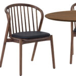 Brown and Black Oval Dining Set with Four Chairs & PU Leather Seating