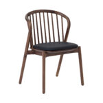 Brown and Black Oval Dining Set with Four Chairs & PU Leather Seating
