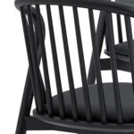 Modern Black Round Dining Set with Four Chairs