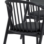 Modern Black Round Dining Set with Four Chairs