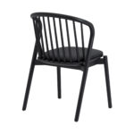 Modern Black Round Dining Set with Four Chairs
