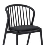Modern Black Round Dining Set with Four Chairs
