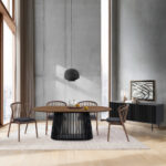 79” Modern Oval Dining Set with Sideboard, Set of 6