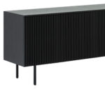 Black Round Dining Set with Sideboard and 4 Chairs