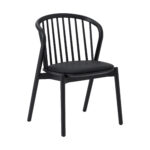 Black Round Dining Set with Sideboard and 4 Chairs