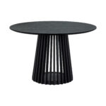 Black Round Dining Set with Sideboard and 4 Chairs