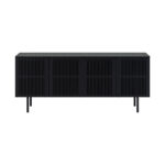 Black Round Dining Set with Sideboard and 4 Chairs