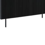 47” Black Round Dining Set with Sideboard and 4 Chairs