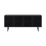 47” Black Round Dining Set with Sideboard and 4 Chairs