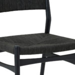 Brown and Black Oval Dining Set with Four Chairs & Paper Cord Seating
