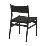Brown and Black Oval Dining Set with Four Chairs & Paper Cord Seating