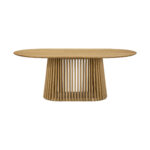 Oak Oval Dining Table with Four Chairs, Modern Style